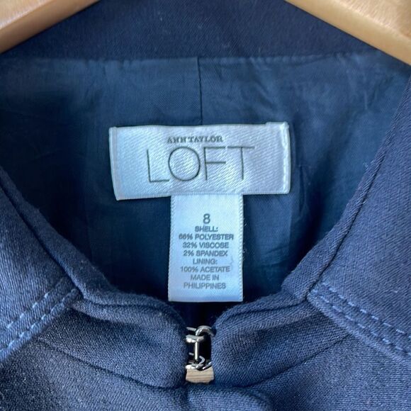 Ann Taylor LOFT Size 8 Black Military Style Button Detail Blazer - Picture 6 of 9